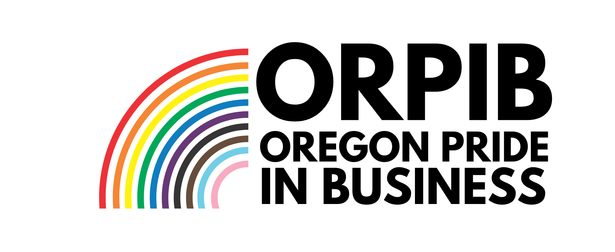 Oregon Pride In Business Rainbow Logo